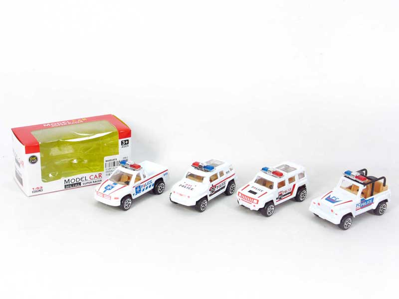 Die Cast Police Car Pull Back(4S) toys