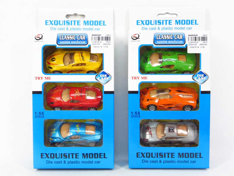 1:55 Die Cast Car Pull Back(3in1) toys