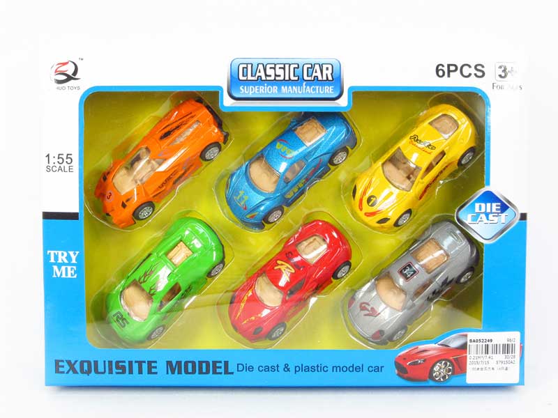 1:55 Die Cast Car Pull Back(6in1) toys