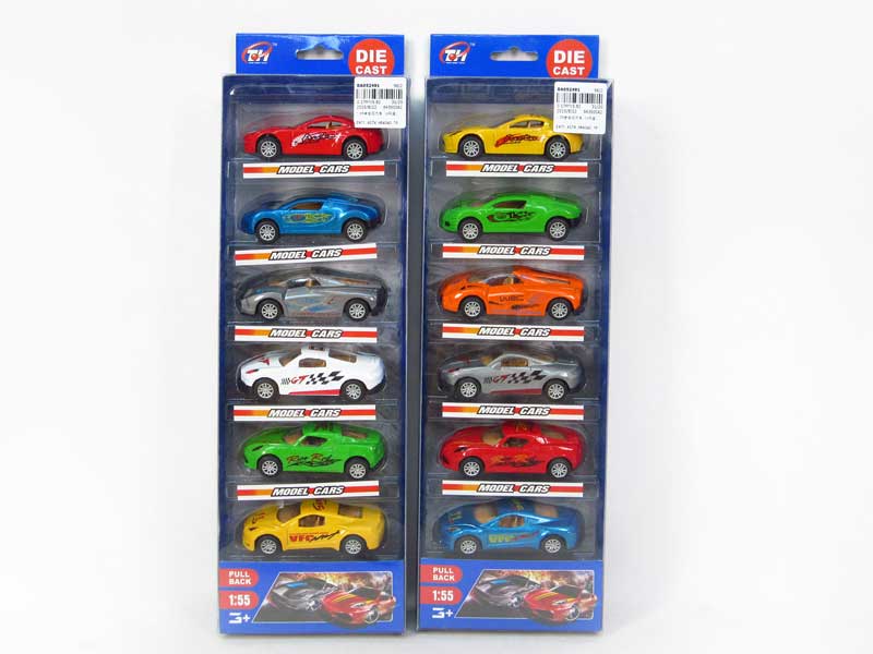 1:55 Die Cast Car Pull Back(6in1) toys