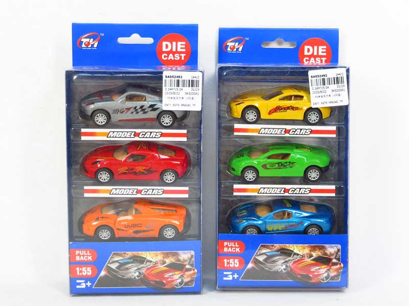 1:55 Metal Pull Back Car(3in1) toys