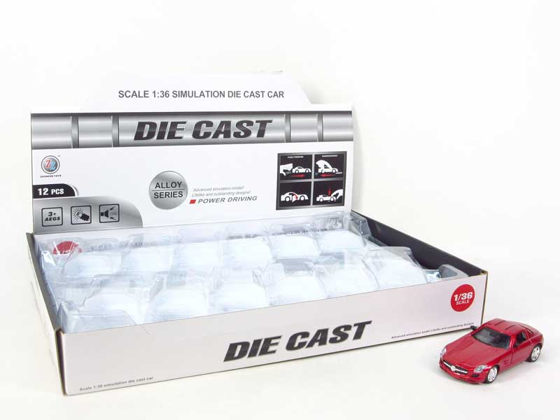 1:36 Die Cast Car Pull Back W/L_M(12in1) toys