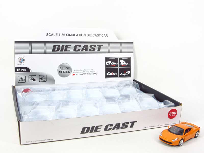 1:36 Die Cast Car Pull Back W/L_M(12in1) toys