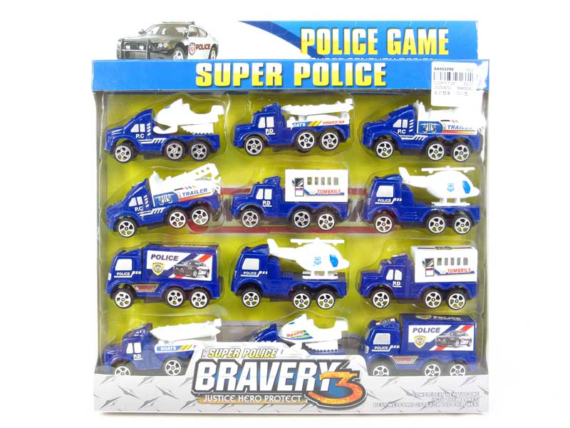 Pull Back Police Car(12in1) toys