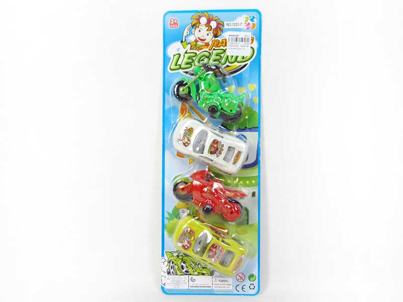 Pull Back Motorcycle & Pull Back Car(4in1) toys