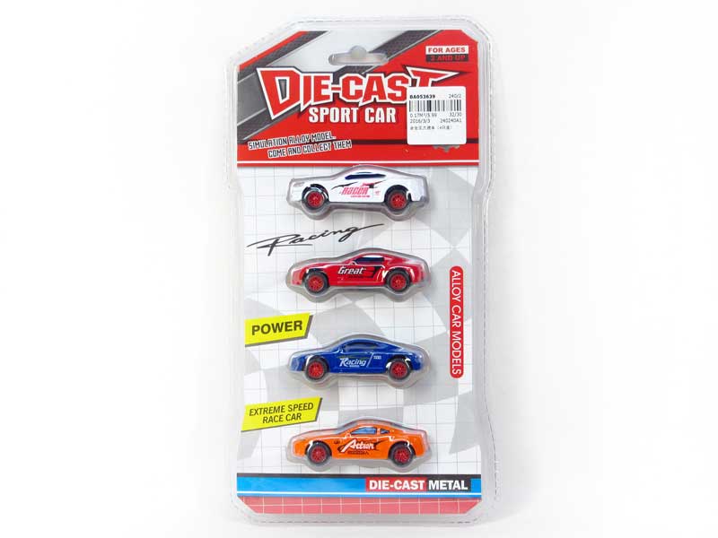 Die Cast Sports Car Pull Back(4in1) toys