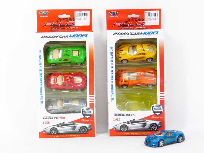 Die Cast Sports Car Pull Back(3in1) toys