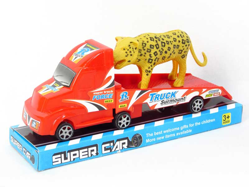Pull Back Truck Tow Animals(4C) toys