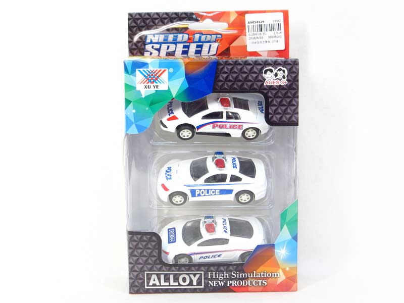 1:50 Die Cast Police Car Pull Back(3in1) toys