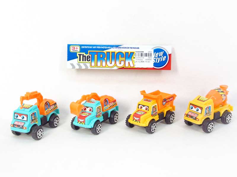 Pull Back Construction Truck(4in1） toys