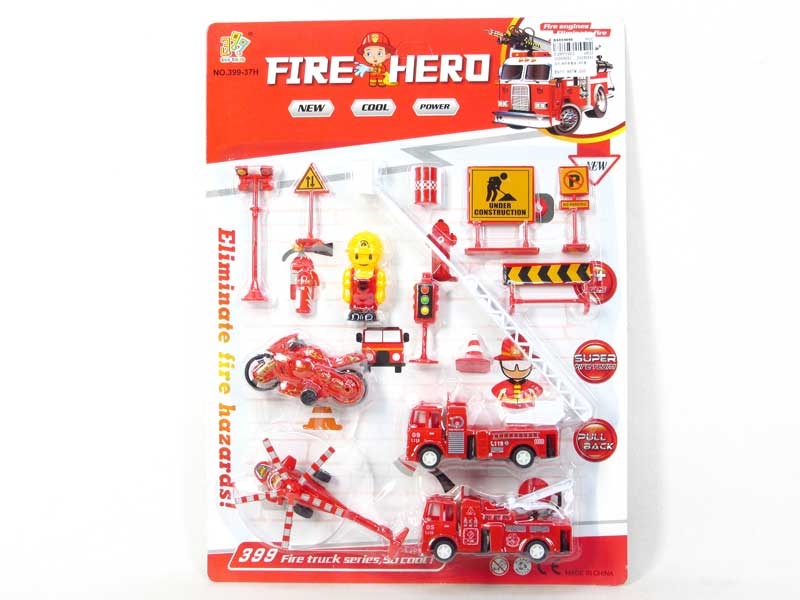 Pull Back Fire Engine Set(4in1） toys