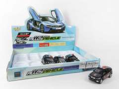 1:36 Die Cast Police Car Pull Back W/IC(12in1)