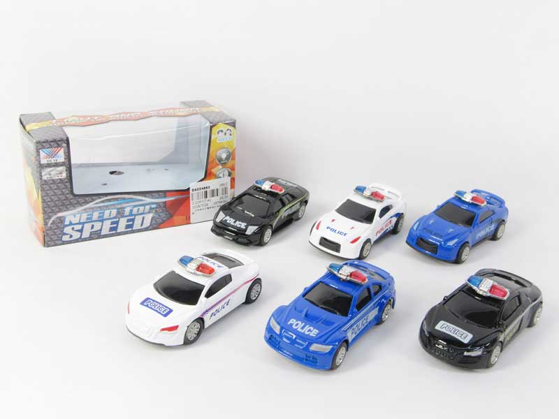 1:50 Die Cast Police Car Pull Back W/L_M(4S) toys