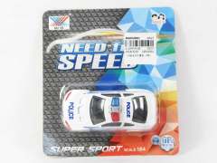 1:64 Die Cast Police Car Pull Back(4S)