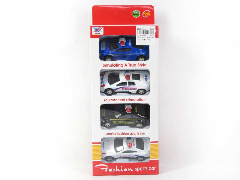 1:50 Die Cast Police Car Pull Back(4in1) toys