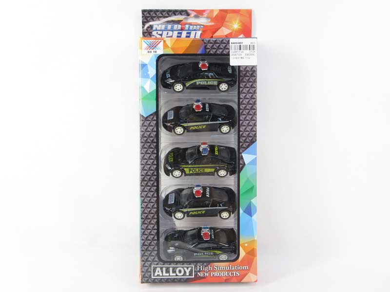 1:50 Die Cast Police Car Pull Back(5in1) toys