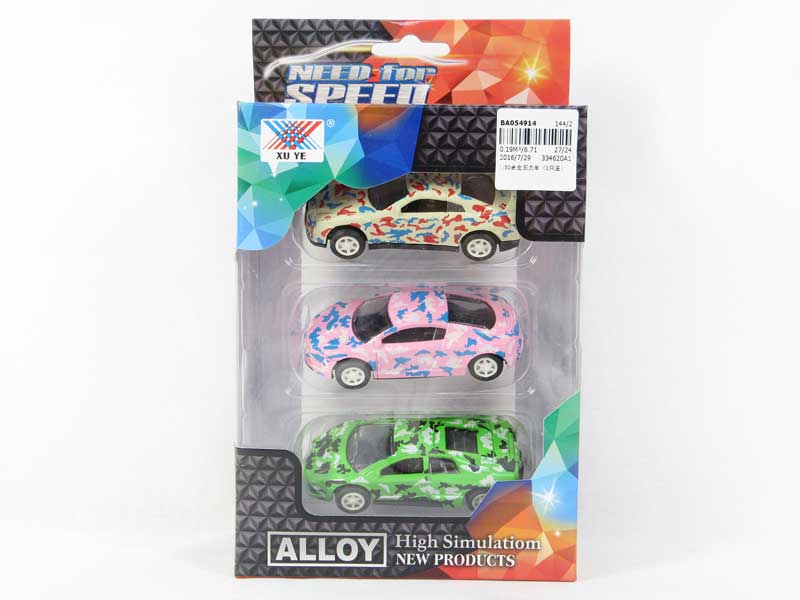 1:50 Die Cast Car Pull Back(3in1) toys