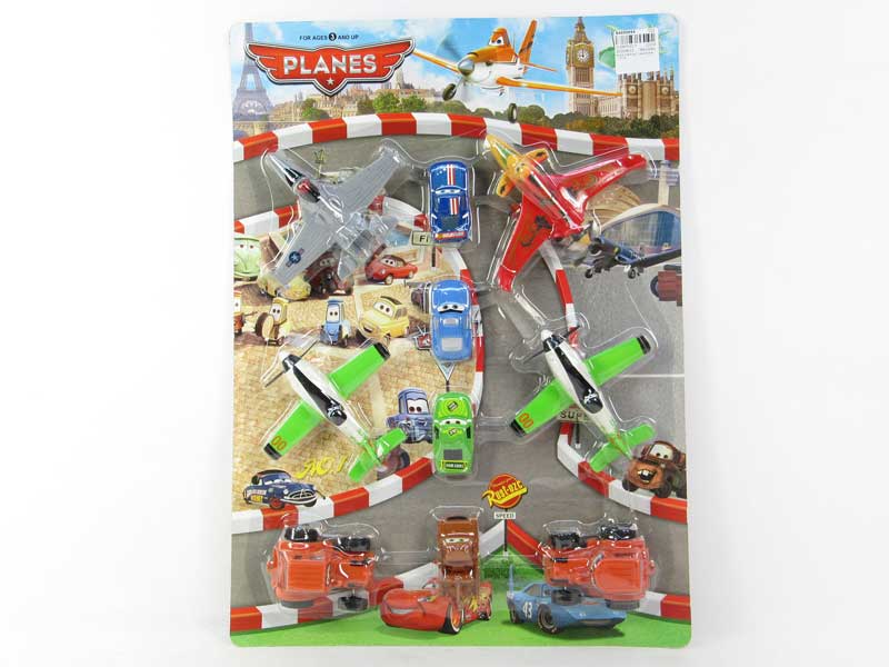 Pull Back Car & Free Wheel Plane(10in1) toys