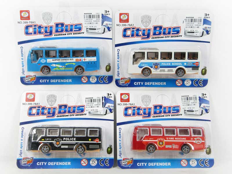 Pull Back Bus(4S) toys