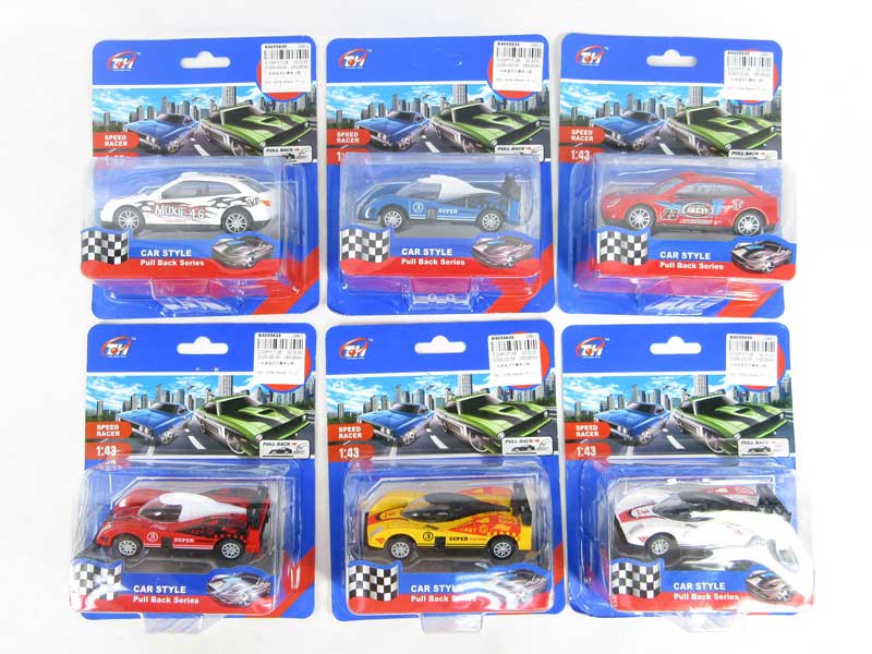 1:43 Die Cast Racing Car Pull Back(6S) toys