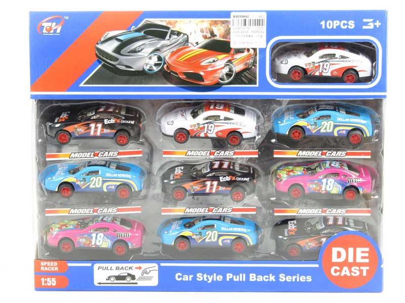 1:55 Pull Back Racing Car(10in1) toys