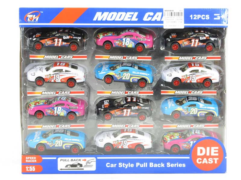 1:55 Pull Back Racing Car(12in1) toys