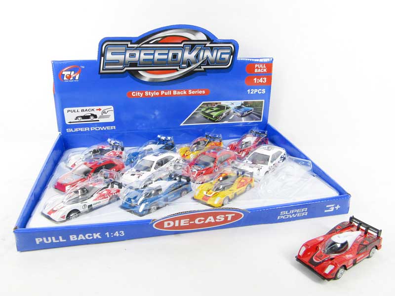 1:43 Die Cast Racing Car Pull Back(12in1) toys