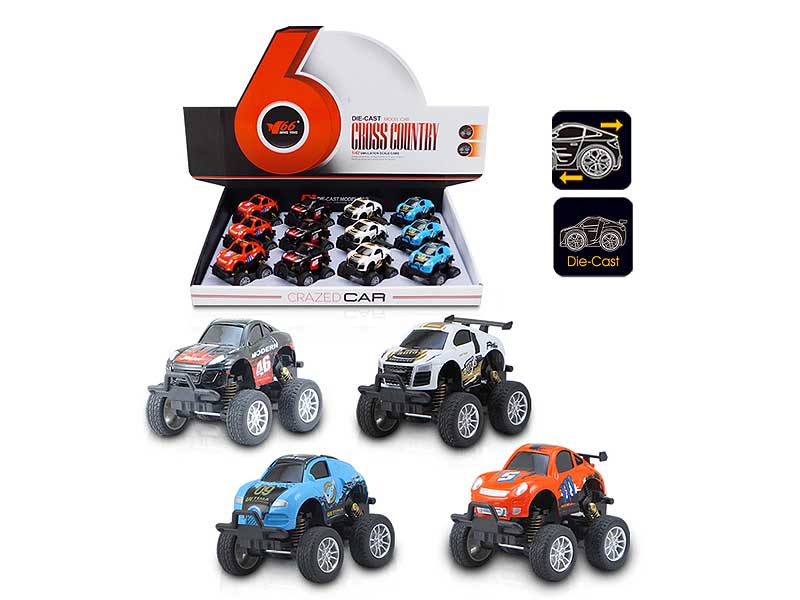 Die Cast Cross-country Car Pull Back(12pcs) toys