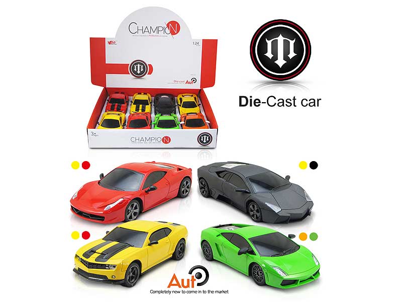 1:24 Die Cast Car Pull Back W/L_M(8pcs) toys