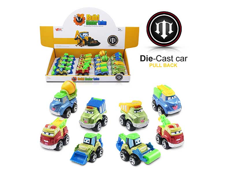 Die Cast Construction Truck Pull Back(16pcs) toys