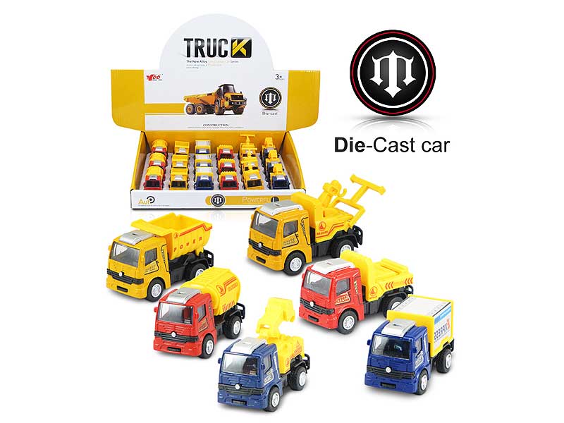 1:50 Die Cast Construction Truck Pull Back(18pcs) toys