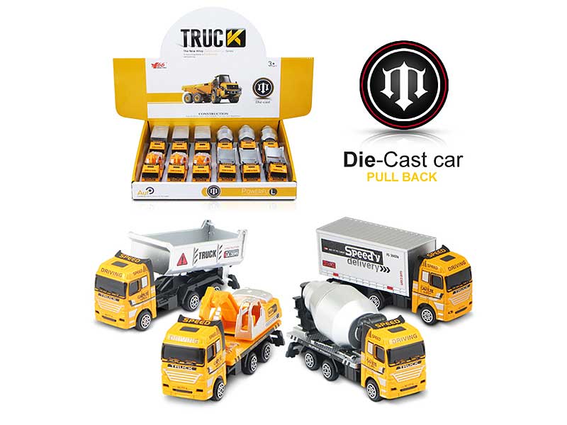 Die Cast Construction Truck Pull Back(12pcs) toys