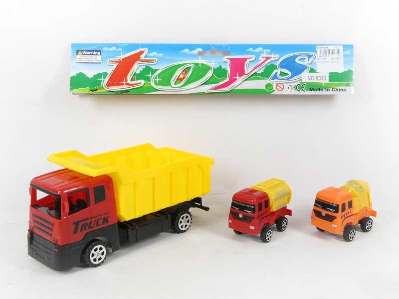 Pull Back Fire Engine & Free Wheel Construction Truck(3in1) toys