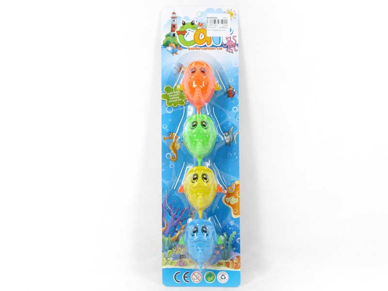 Pull Back Fish W/Bell(4in1) toys