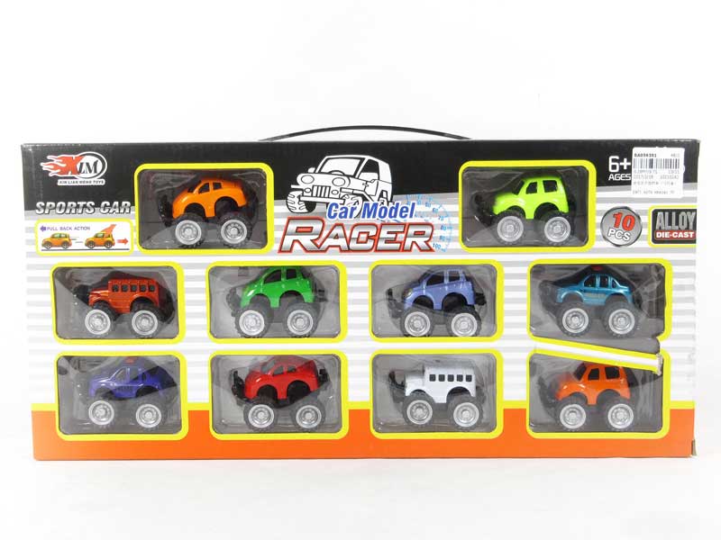 Die Cast Cross-countuy Car Pull Back(10in1) toys