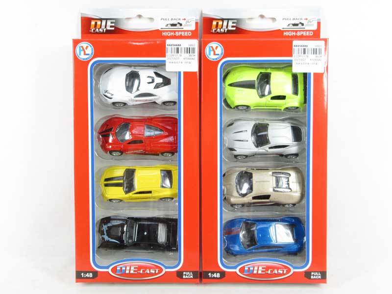 1:48 Die Cast Car Pull Back(4in1) toys