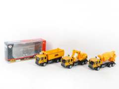 Die Cast Construction Truck Pull Back(3S)