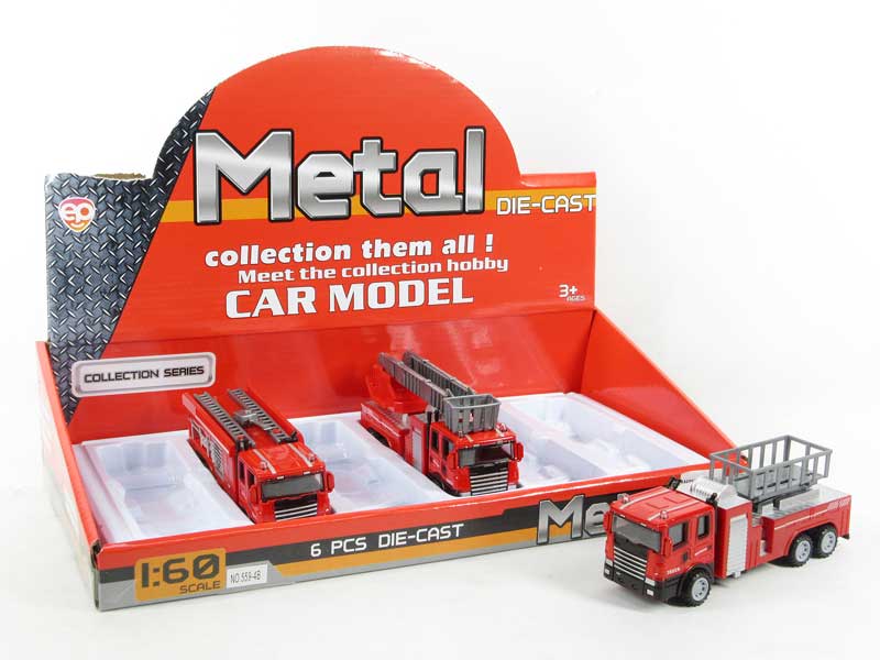 Die Cast Fire Engine Pull Back(6pcs) toys
