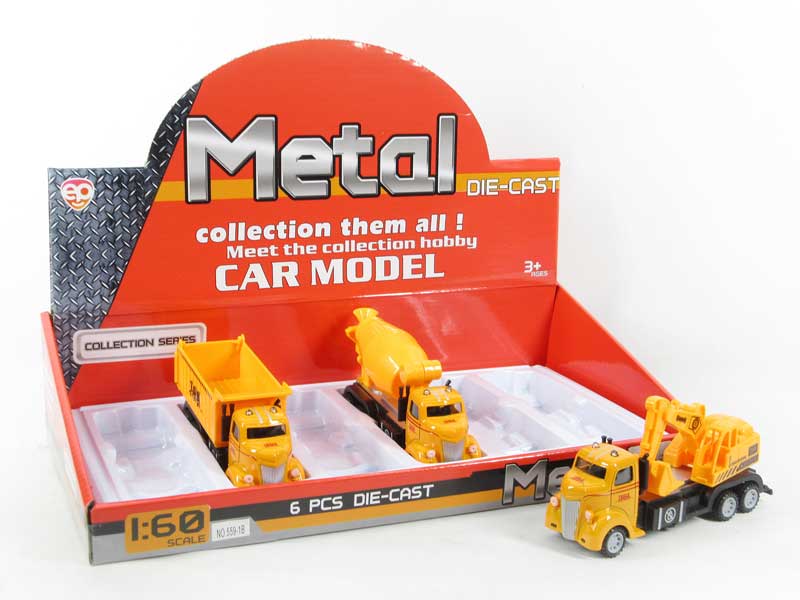 Die Cast Construction Truck Pull Back(6pcs) toys