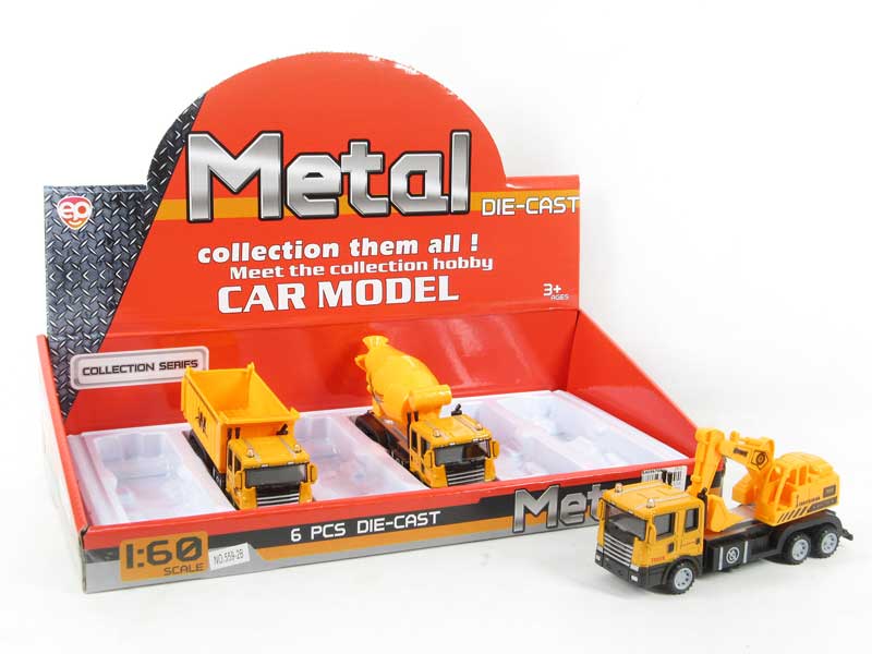 Die Cast Construction Truck Pull Back(6pcs) toys
