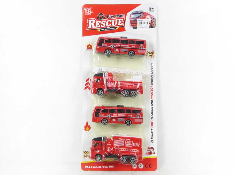 Pull Back Fire Engine & Bus(4in1) toys