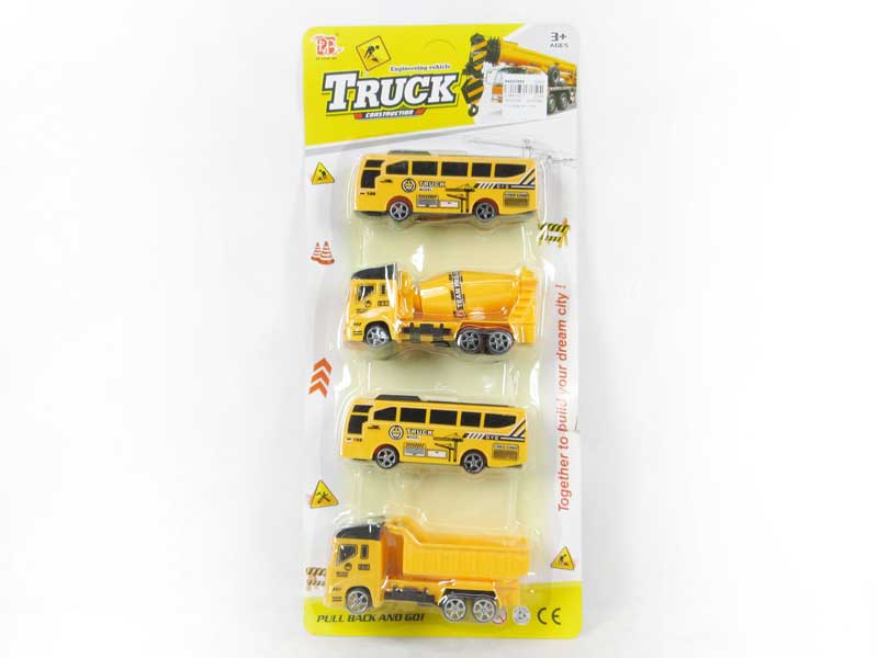 Pull Back Construction Truck & Bus(4in1) toys