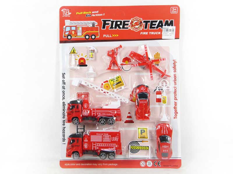 Pull Bck Fire Engine Set(2S) toys