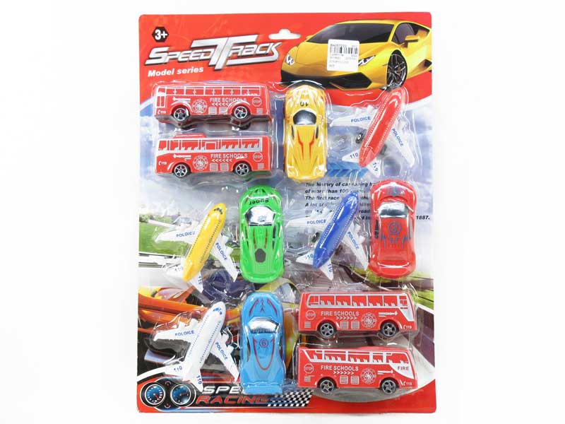 Pull Back Car & Free Wheel Bus(12in1) toys