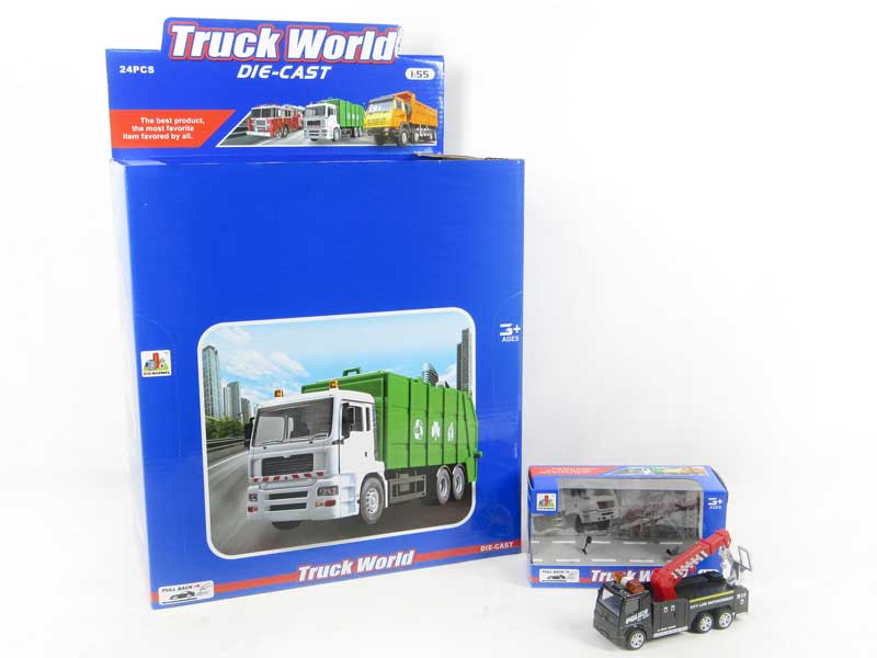 1:55 Die Cast Tow Truck Pull Back(24in1) toys