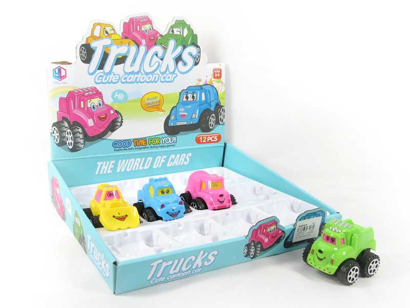 Pull Back Cartoon Construction Truck(12in1) toys
