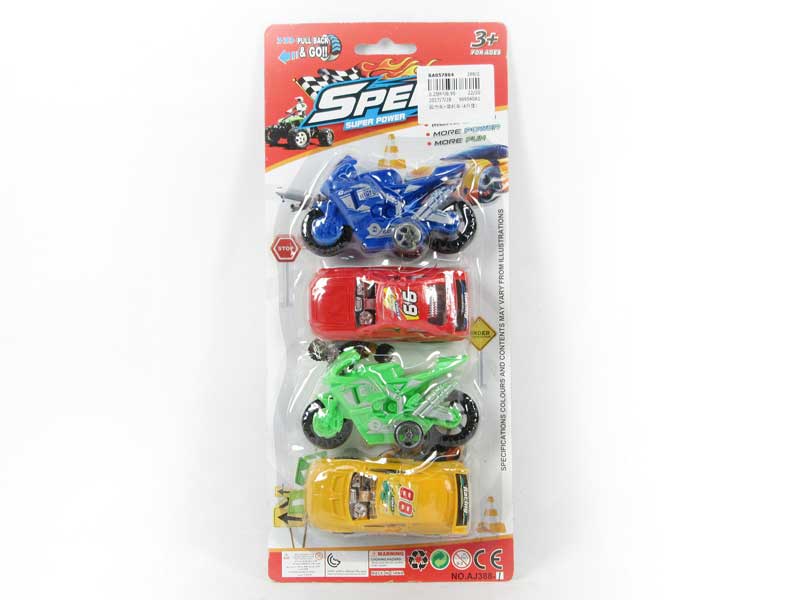 Pull Back Car & Motorcycle（4in1） toys