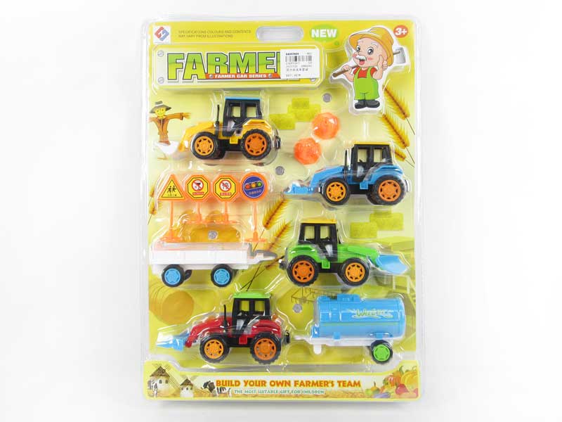 Pull Back Farmer Car Set toys