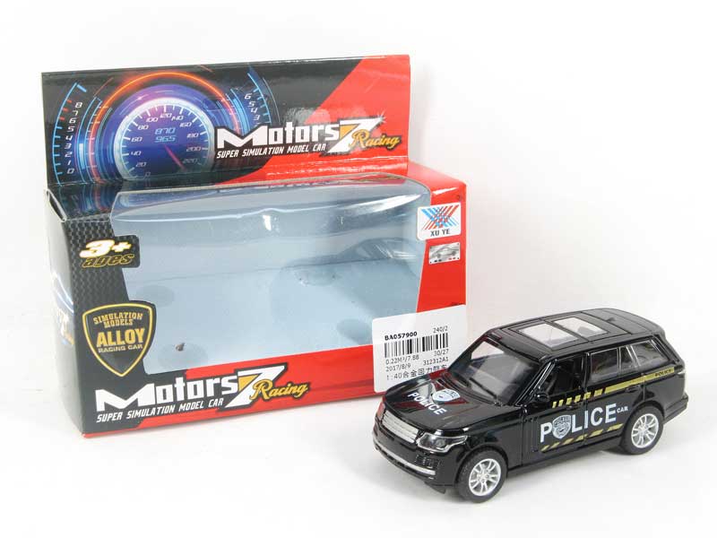 1:40 Die Cast Police Car Pull Back toys