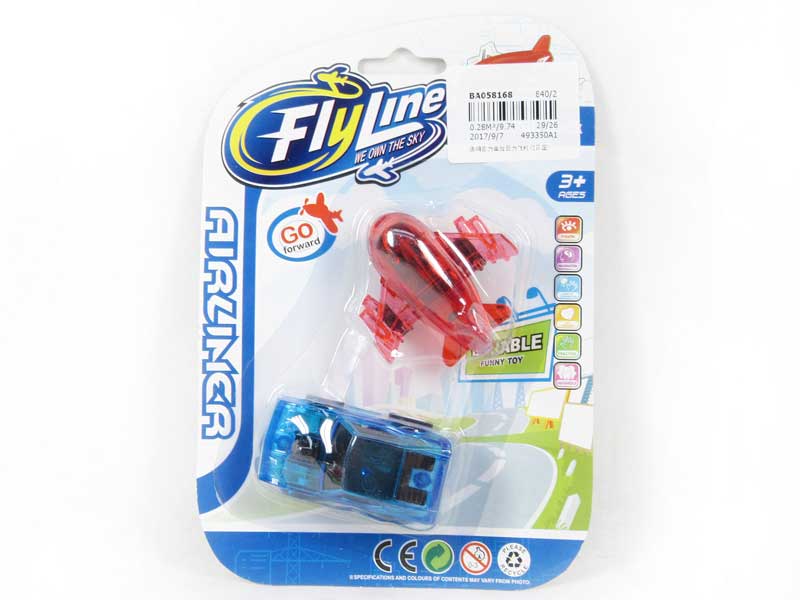 Pull Back Racing Car & Pull Back Plane(2in1) toys